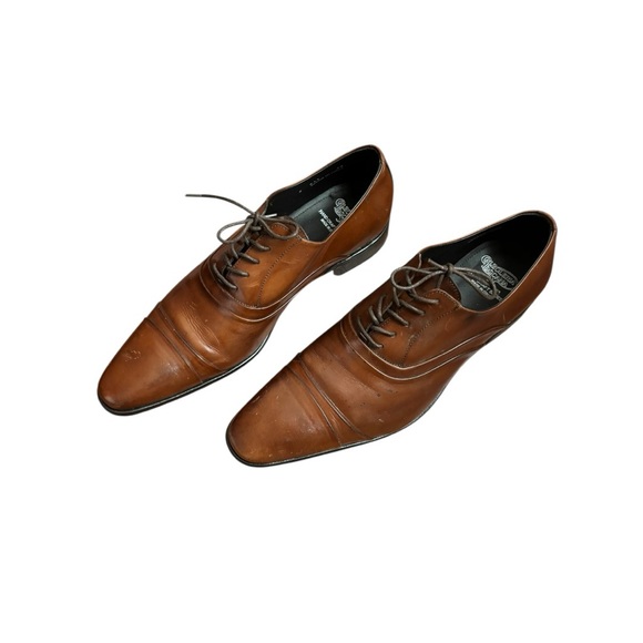 Calzoleria Toscana Mens Italian Cap Toe Oxfords Mahogany Size 46 US 13 - Picture 5 of 15